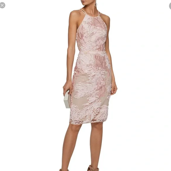knee length dresses for ladies Lace Guipure Sleeveless A-line Midi Cocktail Dress main image 1